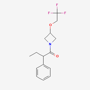 molecular formula C15H18F3NO2 B2363007 2-Phenyl-1-(3-(2,2,2-trifluoroethoxy)azetidin-1-yl)butan-1-one CAS No. 2034261-26-0