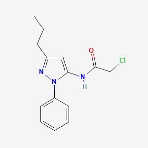 molecular formula C14H16ClN3O B2363016 2-氯-N-(1-苯基-3-丙基-1H-吡唑-5-基)乙酰胺 CAS No. 956201-60-8