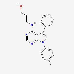 3-[[7-(4-Methylphenyl)-5-phenylpyrrolo[2,3-d]pyrimidin-4-yl]amino]propan-1-ol