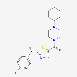 (4-Cyclohexylpiperazin-1-yl)(2-((5-fluoropyridin-2-yl)amino)-4-methylthiazol-5-yl)methanone