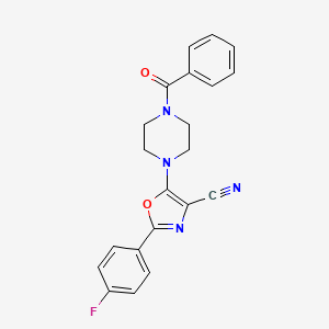 molecular formula C21H17FN4O2 B2363024 5-(4-Benzoylpiperazin-1-yl)-2-(4-fluorophenyl)oxazole-4-carbonitrile CAS No. 946308-21-0