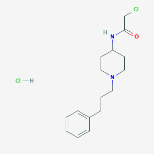 molecular formula C16H24Cl2N2O B2363025 2-Chloro-N-[1-(3-phenylpropyl)piperidin-4-yl]acetamide;hydrochloride CAS No. 2411253-43-3