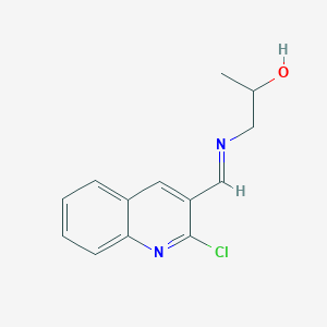 molecular formula C13H13ClN2O B2363029 1-[(2-Chloroquinolin-3-yl)methylideneamino]propan-2-ol CAS No. 793727-62-5