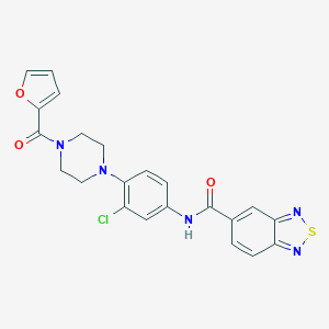 molecular formula C22H18ClN5O3S B236303 N-{3-chloro-4-[4-(2-furoyl)-1-piperazinyl]phenyl}-2,1,3-benzothiadiazole-5-carboxamide 