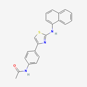 molecular formula C21H17N3OS B2363033 N-(4-(4-(1-Naphthylamino)-3,5-thiazolyl)phenyl)ethanamide CAS No. 797795-87-0