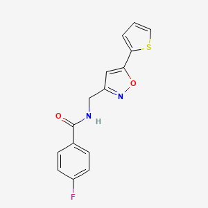4-fluoro-N-((5-(thiophen-2-yl)isoxazol-3-yl)methyl)benzamide