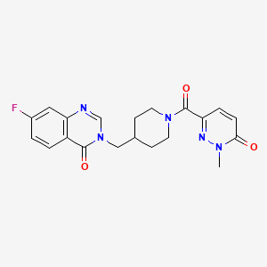 7-Fluoro-3-[[1-(1-methyl-6-oxopyridazine-3-carbonyl)piperidin-4-yl]methyl]quinazolin-4-one