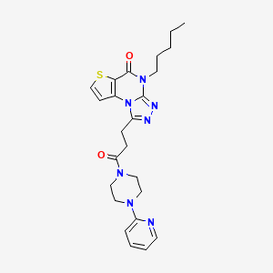 1-[3-oxo-3-(4-pyridin-2-ylpiperazin-1-yl)propyl]-4-pentylthieno[2,3-e][1,2,4]triazolo[4,3-a]pyrimidin-5(4H)-one