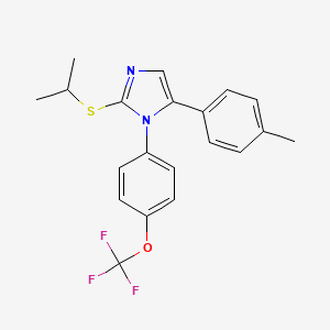 molecular formula C20H19F3N2OS B2363053 2-(isopropylthio)-5-(p-tolyl)-1-(4-(trifluoromethoxy)phenyl)-1H-imidazole CAS No. 1226432-51-4