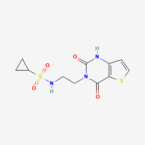 molecular formula C11H13N3O4S2 B2363064 N-(2-(2,4-dioxo-1,2-dihydrothieno[3,2-d]pyrimidin-3(4H)-yl)ethyl)cyclopropanesulfonamide CAS No. 1903165-84-3