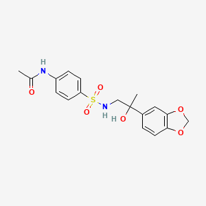 molecular formula C18H20N2O6S B2363071 N-(4-(N-(2-(benzo[d][1,3]dioxol-5-yl)-2-hydroxypropyl)sulfamoyl)phenyl)acetamide CAS No. 1396884-94-8