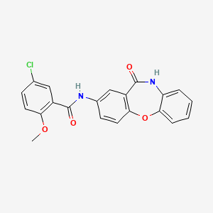 molecular formula C21H15ClN2O4 B2363074 5-chloro-2-méthoxy-N-(11-oxo-10,11-dihydrodibenzo[b,f][1,4]oxazépin-2-yl)benzamide CAS No. 922030-09-9