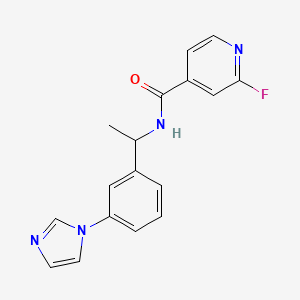 2-Fluoro-N-[1-(3-imidazol-1-ylphenyl)ethyl]pyridine-4-carboxamide