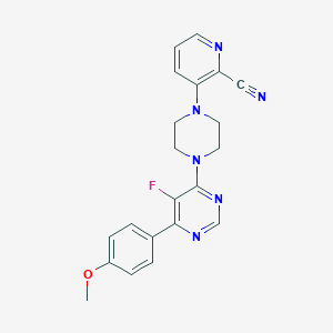 3-[4-[5-Fluoro-6-(4-methoxyphenyl)pyrimidin-4-yl]piperazin-1-yl]pyridine-2-carbonitrile