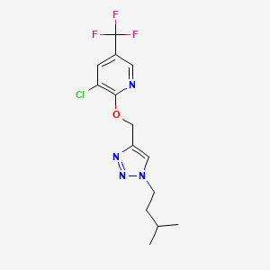 3-chloro-2-{[1-(3-methylbutyl)-1H-1,2,3-triazol-4-yl]methoxy}-5-(trifluoromethyl)pyridine