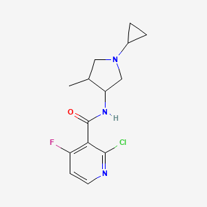 molecular formula C14H17ClFN3O B2363097 2-Chloro-N-(1-cyclopropyl-4-methylpyrrolidin-3-yl)-4-fluoropyridine-3-carboxamide CAS No. 2224436-41-1