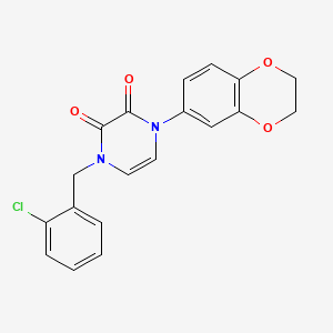 molecular formula C19H15ClN2O4 B2363103 1-[(2-Chlorophenyl)methyl]-4-(2,3-dihydro-1,4-benzodioxin-6-yl)pyrazine-2,3-dione CAS No. 898438-11-4