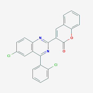 3-[6-Chloro-4-(2-chlorophenyl)quinazolin-2-yl]chromen-2-one