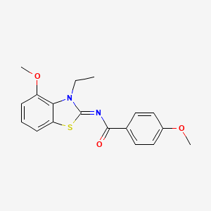 molecular formula C18H18N2O3S B2363110 N-(3-ethyl-4-methoxy-1,3-benzothiazol-2-ylidene)-4-methoxybenzamide CAS No. 864925-30-4