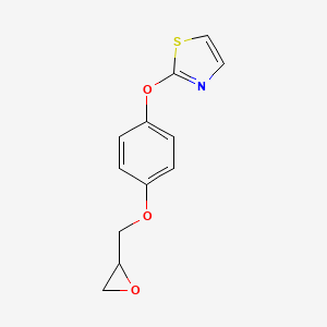 molecular formula C12H11NO3S B2363120 2-[4-(Oxiran-2-ylmethoxy)phenoxy]-1,3-thiazole CAS No. 2411308-08-0