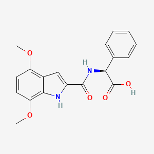 (2S)-2-[(4,7-dimethoxy-1H-indol-2-yl)formamido]-2-phenylacetic acid