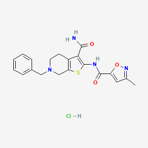 N-(6-benzyl-3-carbamoyl-4,5,6,7-tetrahydrothieno[2,3-c]pyridin-2-yl)-3-methylisoxazole-5-carboxamide hydrochloride