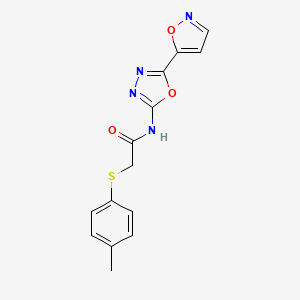 N-(5-(isoxazol-5-yl)-1,3,4-oxadiazol-2-yl)-2-(p-tolylthio)acetamide