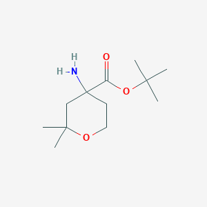 molecular formula C12H23NO3 B2363125 Tert-butyl 4-amino-2,2-dimethyloxane-4-carboxylate CAS No. 2248256-68-8