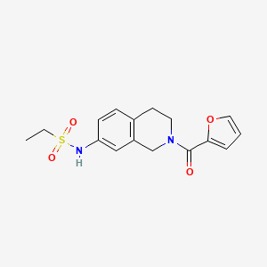 molecular formula C16H18N2O4S B2363128 N-(2-(furan-2-carbonyl)-1,2,3,4-tetrahydroisoquinolin-7-yl)ethanesulfonamide CAS No. 955697-81-1