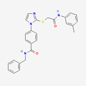 N-benzyl-4-(2-((2-oxo-2-(m-tolylamino)ethyl)thio)-1H-imidazol-1-yl)benzamide