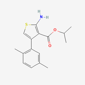 molecular formula C16H19NO2S B2363137 异丙基 2-氨基-4-(2,5-二甲基苯基)噻吩-3-羧酸酯 CAS No. 350997-30-7