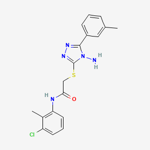 molecular formula C18H18ClN5OS B2363139 2-((4-amino-5-(m-tolyl)-4H-1,2,4-triazol-3-yl)thio)-N-(3-chloro-2-methylphenyl)acetamide CAS No. 578744-08-8