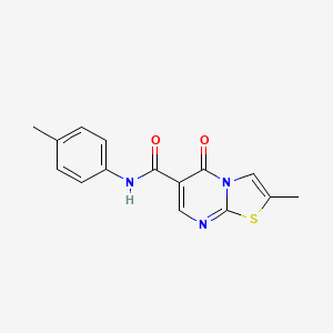 molecular formula C15H13N3O2S B2363141 2-methyl-5-oxo-N-(p-tolyl)-5H-thiazolo[3,2-a]pyrimidine-6-carboxamide CAS No. 896337-96-5