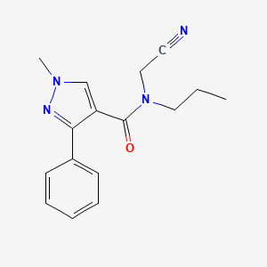 molecular formula C16H18N4O B2363142 N-(Cyanomethyl)-1-methyl-3-phenyl-N-propylpyrazole-4-carboxamide CAS No. 1645475-35-9