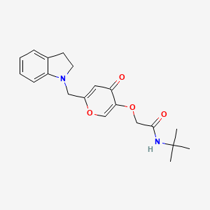 N-tert-butyl-2-[6-(2,3-dihydroindol-1-ylmethyl)-4-oxopyran-3-yl]oxyacetamide