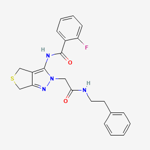 2-fluoro-N-(2-(2-oxo-2-(phenethylamino)ethyl)-4,6-dihydro-2H-thieno[3,4-c]pyrazol-3-yl)benzamide
