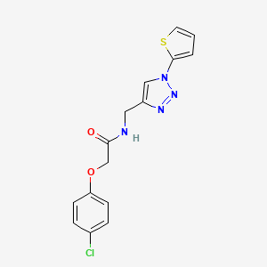 2-(4-chlorophenoxy)-N-((1-(thiophen-2-yl)-1H-1,2,3-triazol-4-yl)methyl)acetamide