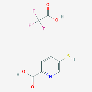 molecular formula C8H6F3NO4S B2363157 5-Sulfanylpyridine-2-carboxylic acid;2,2,2-trifluoroacetic acid CAS No. 2551118-44-4