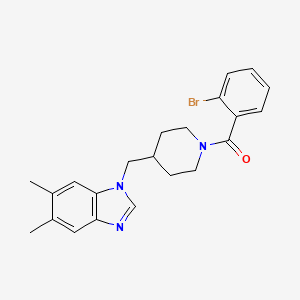 molecular formula C22H24BrN3O B2363163 (2-bromophenyl)(4-((5,6-dimethyl-1H-benzo[d]imidazol-1-yl)methyl)piperidin-1-yl)methanone CAS No. 1208817-79-1