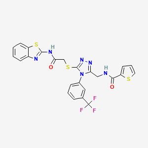 N-((5-((2-(benzo[d]thiazol-2-ylamino)-2-oxoethyl)thio)-4-(3-(trifluoromethyl)phenyl)-4H-1,2,4-triazol-3-yl)methyl)thiophene-2-carboxamide