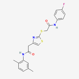 N-(2,5-dimethylphenyl)-2-(2-((2-((4-fluorophenyl)amino)-2-oxoethyl)thio)thiazol-4-yl)acetamide