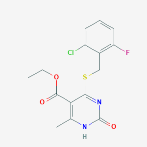 ethyl 4-[(2-chloro-6-fluorophenyl)methylsulfanyl]-6-methyl-2-oxo-1H-pyrimidine-5-carboxylate