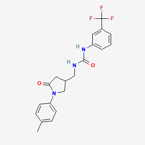 1-((5-Oxo-1-(p-tolyl)pyrrolidin-3-yl)methyl)-3-(3-(trifluoromethyl)phenyl)urea