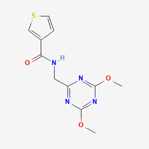 N-((4,6-dimethoxy-1,3,5-triazin-2-yl)methyl)thiophene-3-carboxamide