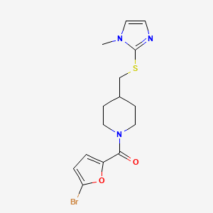 (5-bromofuran-2-yl)(4-(((1-methyl-1H-imidazol-2-yl)thio)methyl)piperidin-1-yl)methanone