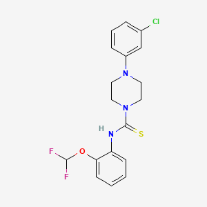 molecular formula C18H18ClF2N3OS B2363203 4-(3-氯苯基)-N-[2-(二氟甲氧基)苯基]哌嗪-1-硫代氨基甲酰胺 CAS No. 612525-20-9