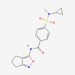 molecular formula C17H19N3O4S B2363211 4-(N-cyclopropyl-N-methylsulfamoyl)-N-(5,6-dihydro-4H-cyclopenta[c]isoxazol-3-yl)benzamide CAS No. 946224-49-3