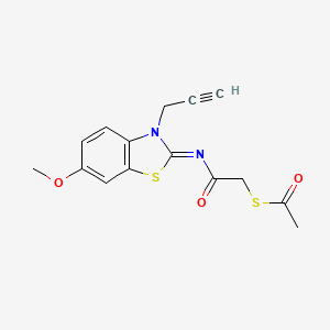 S-[2-[(6-methoxy-3-prop-2-ynyl-1,3-benzothiazol-2-ylidene)amino]-2-oxoethyl] ethanethioate