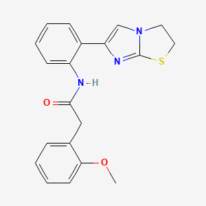 molecular formula C20H19N3O2S B2363214 N-(2-(2,3-二氢咪唑并[2,1-b]噻唑-6-基)苯基)-2-(2-甲氧基苯基)乙酰胺 CAS No. 2034487-07-3