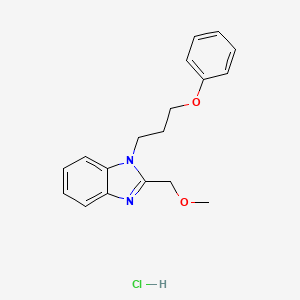 molecular formula C18H21ClN2O2 B2363215 2-(methoxymethyl)-1-(3-phenoxypropyl)-1H-benzo[d]imidazole hydrochloride CAS No. 1052076-54-6